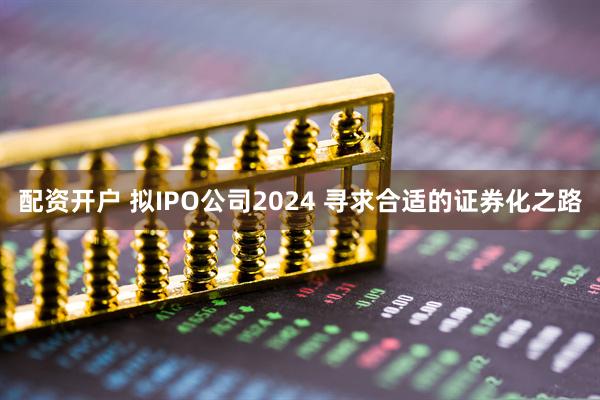 配资开户 拟IPO公司2024 寻求合适的证券化之路