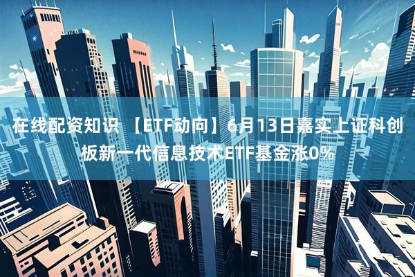 在线配资知识 【ETF动向】6月13日嘉实上证科创板新一代信息技术ETF基金涨0%