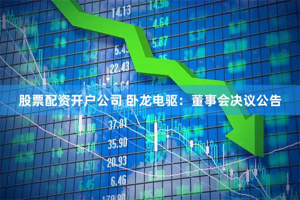 股票配资开户公司 卧龙电驱：董事会决议公告